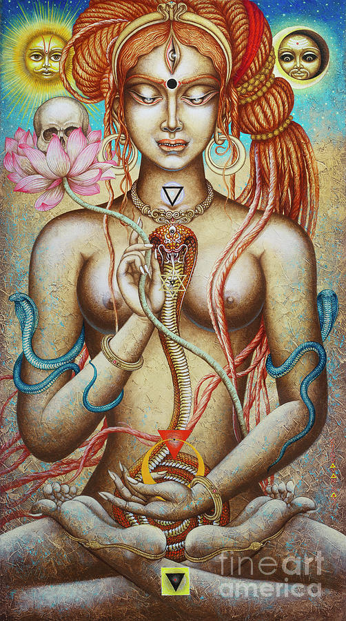 Cobra Painting - Yogini light by Vrindavan Das