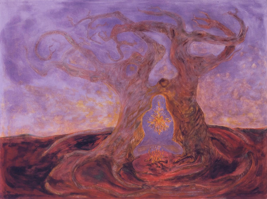Yogini Meditating in a Tree Painting by Irene Vincent