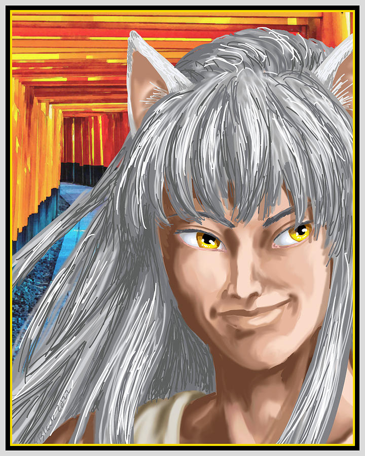 Yoko at the Gates of Inari Drawing by Sharon Blank - Pixels Yoko at the Gates of Inari Drawing by Sharon Blank - Pixels