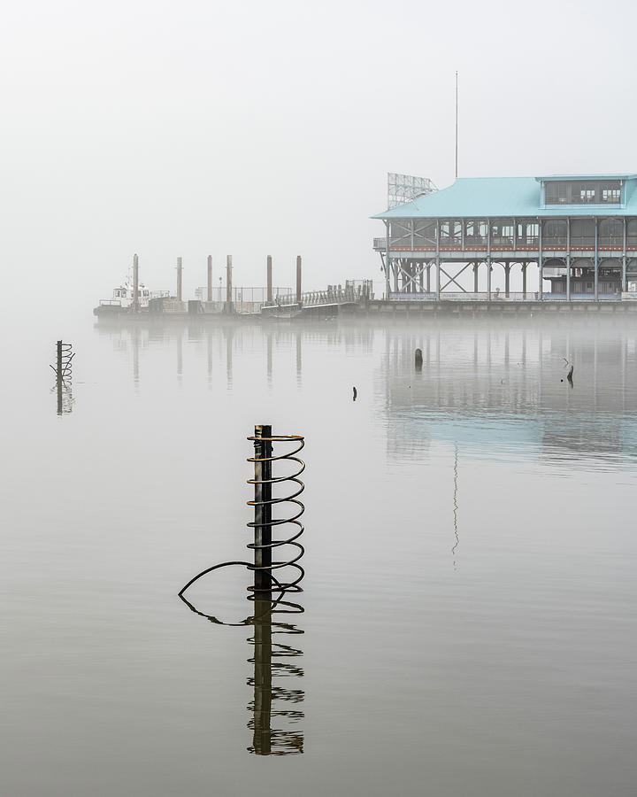 Yonkers Pier in Thick Fog Photograph by Kevin Suttlehan