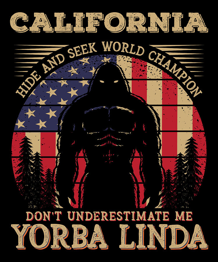Yorba Linda California Bigfoot 4th of July Patriotic USA Flag Sasquatch