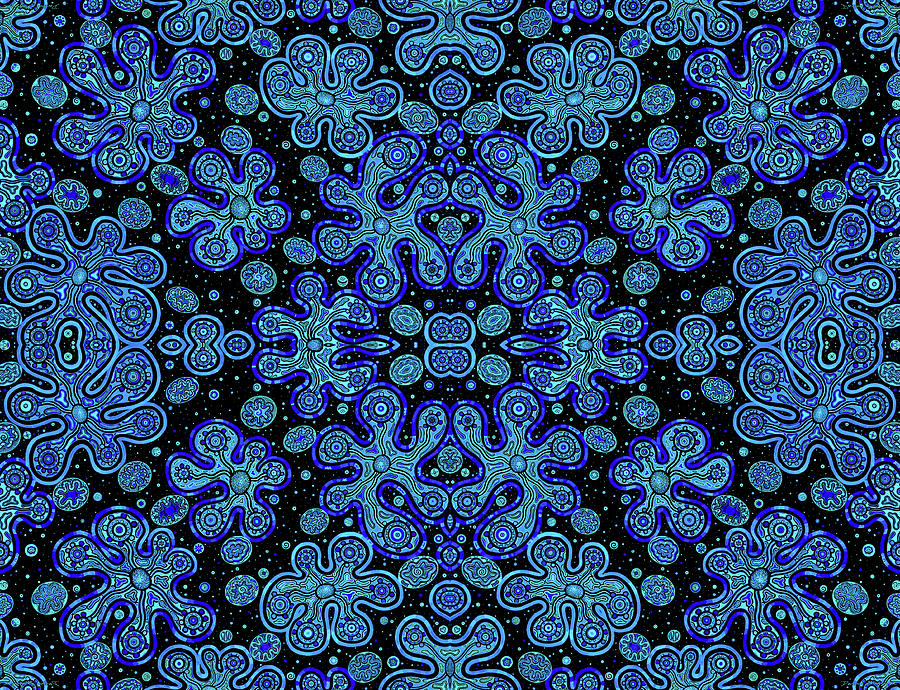 Yorbis Blue - Pattern 2 Mixed Media by Dave Migliore