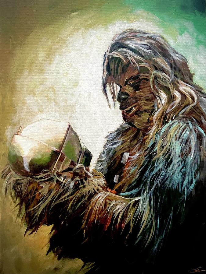 Yorick Skull - Chewbacca  Painting by Joel Tesch