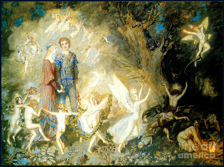 Yorinda And Yoringel In The Witchs Wood 1909 Painting