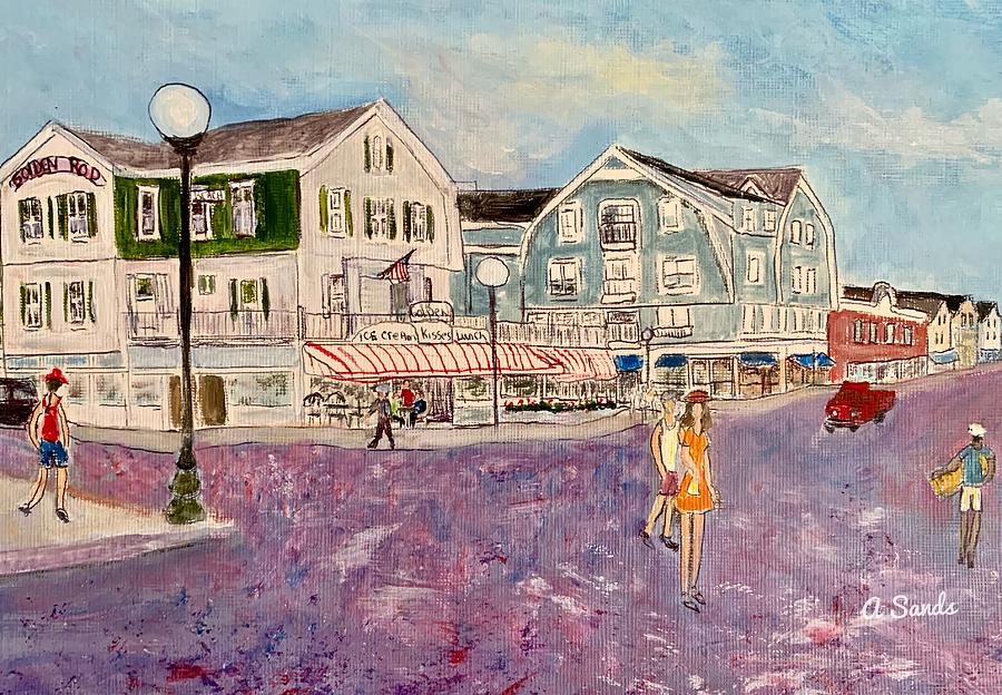 York Beach Town Painting by Anne Sands