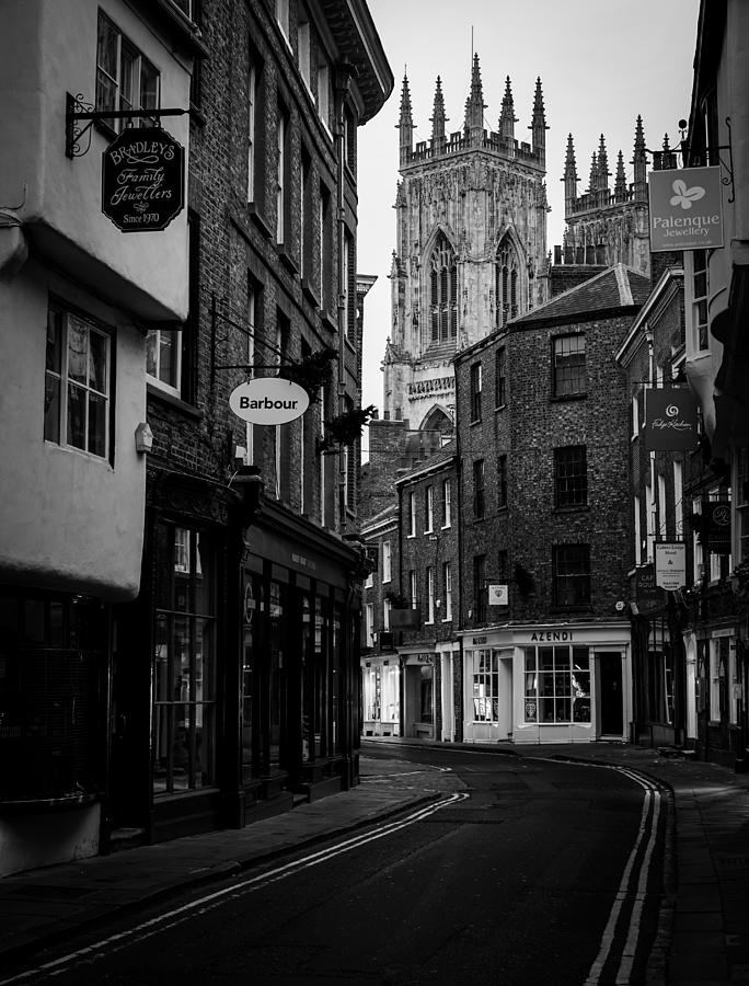 Rush Hour Movie Photograph - York minster on a lonely morning seen in black and white. by George Afostovremea