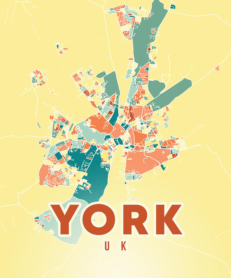 York UK Map Digital Art by Alexandru Chirila - Fine Art America