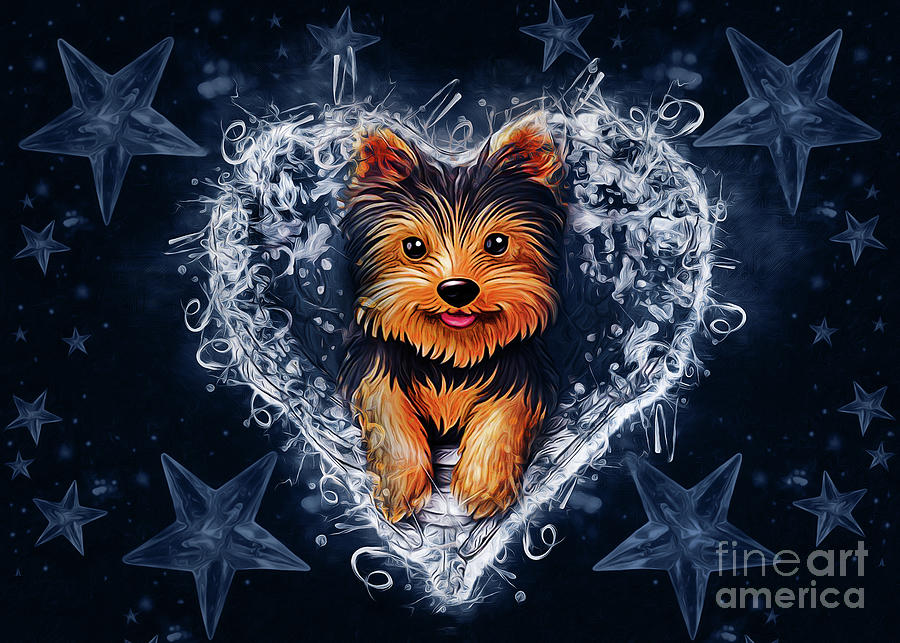 Yorkshire Terrier In My Heart Digital Art by Ian Mitchell