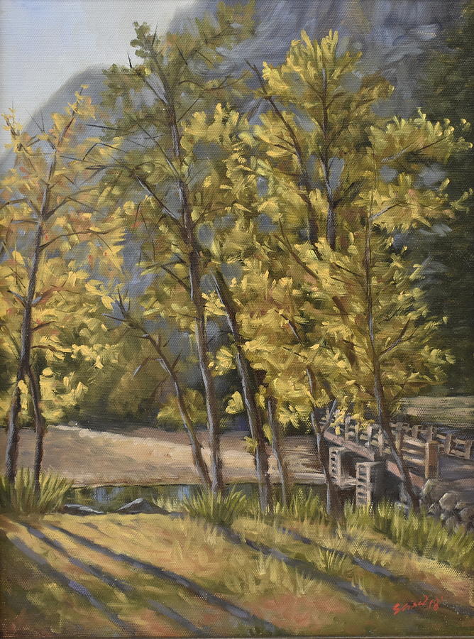 Yosemite Black Oaks Painting by Elisa Arancibia