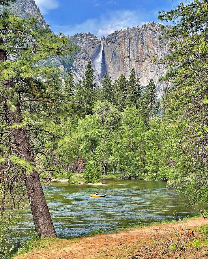 Yosemite Falls And Merced River At Yosemite National Park Photograph By ...