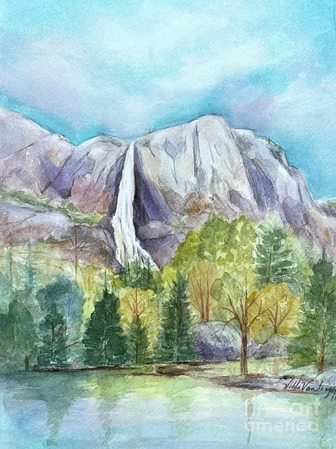 Yosemite Falls Painting by Hilda Vandergriff