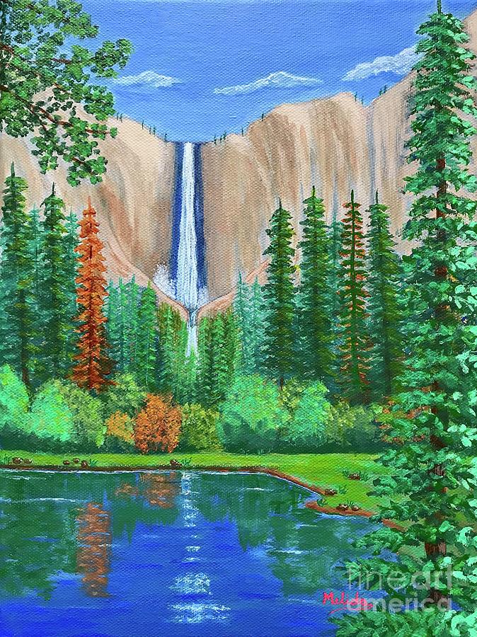 Yosemite Falls Painting by Melida Swart - Fine Art America