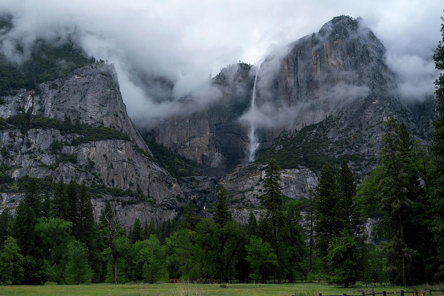 Yosemite Falls Under Cloudy Skies Photograph by Ted Distel - Fine Art ...