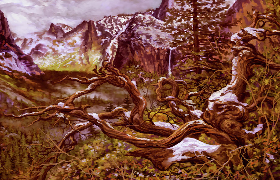 Yosemite first snow Painting by Hans Neuhart