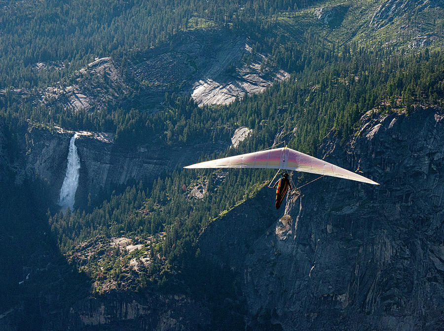 Yosemite National Park Photograph - Yosemite Hang Glider Nevada Falls 0657 by Bob Neiman