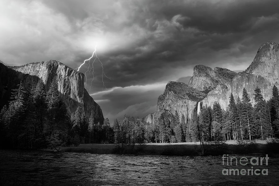 Yosemite II Black White  Photograph by Chuck Kuhn