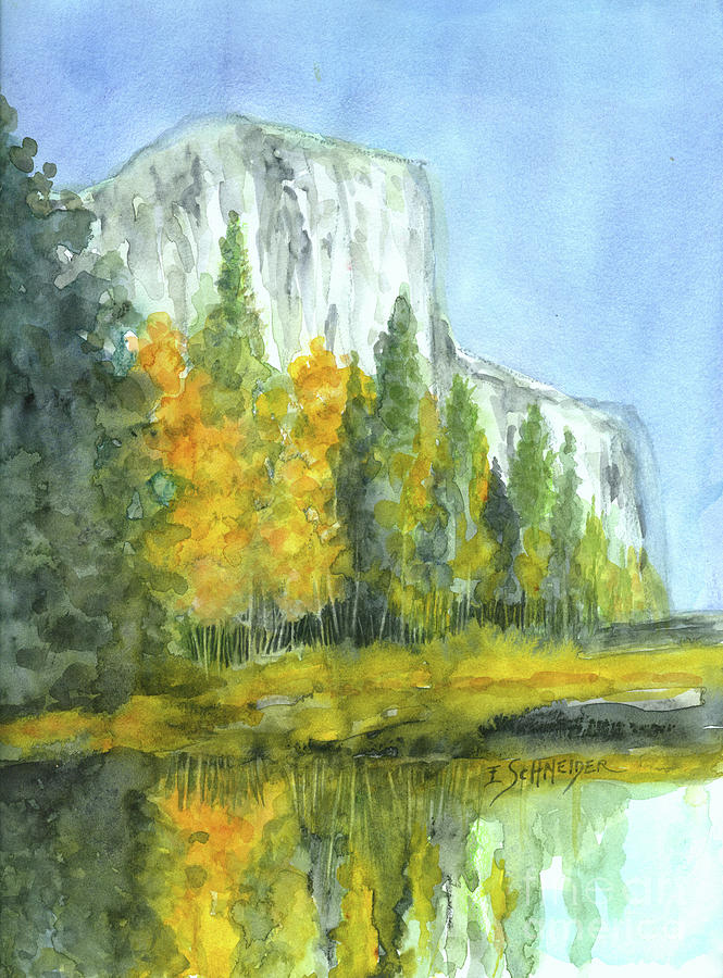 Yosemite in Autumn Painting by Edie Schneider