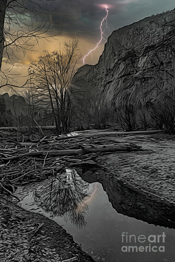 Yosemite Lightning Series Two Tones  Photograph by Chuck Kuhn