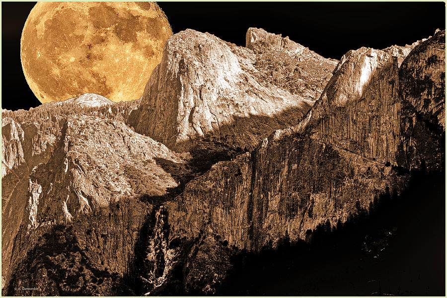 Yosemite National Park, Moonrise, Sierra Nevada Mountain Scenic Photograph by A Macarthur Gurmankin