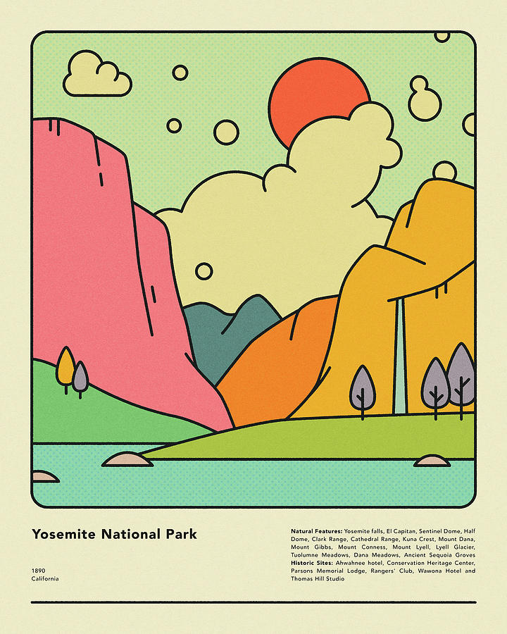 Yosemite National Park Digital Art - Yosemite National Park by Jazzberry Blue