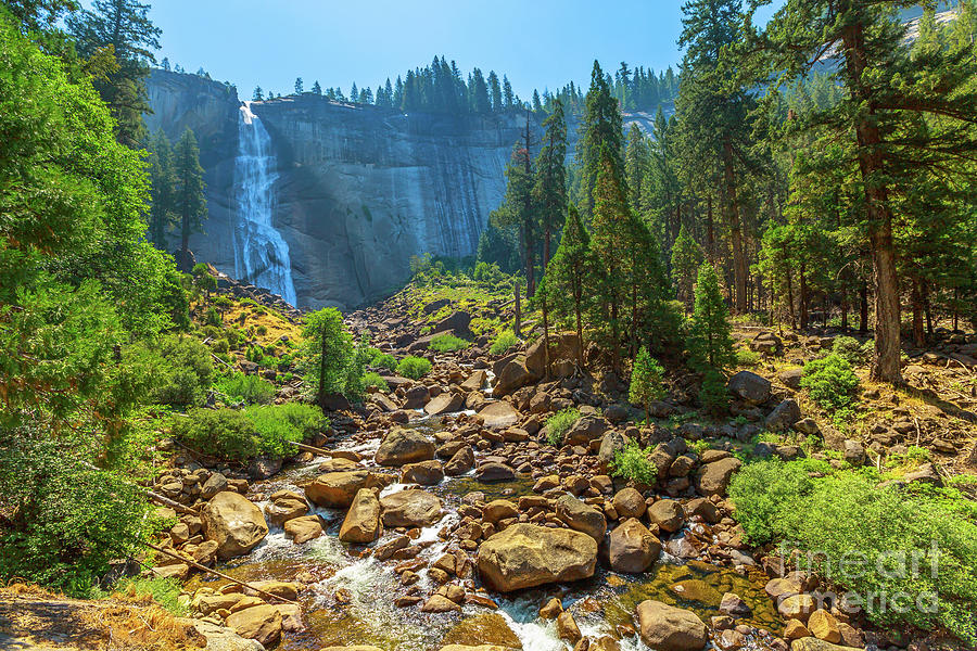 Yosemite Nevada Fall from Mist Trail Photograph by Benny Marty