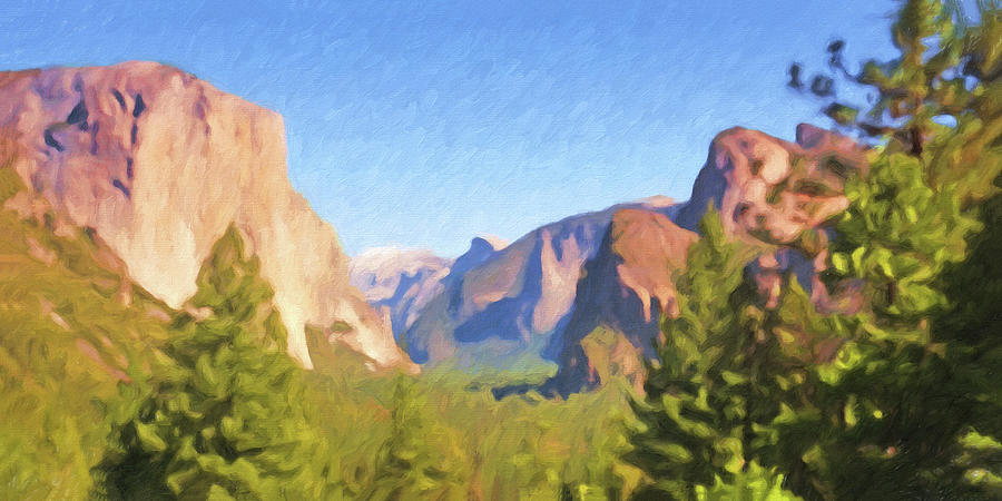 Yosemite Panorama Painting by Lutz Baar
