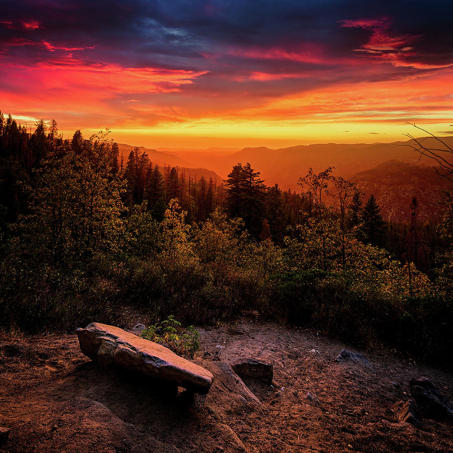 Yosemite Sunset - Square Version Photograph by Ian Good