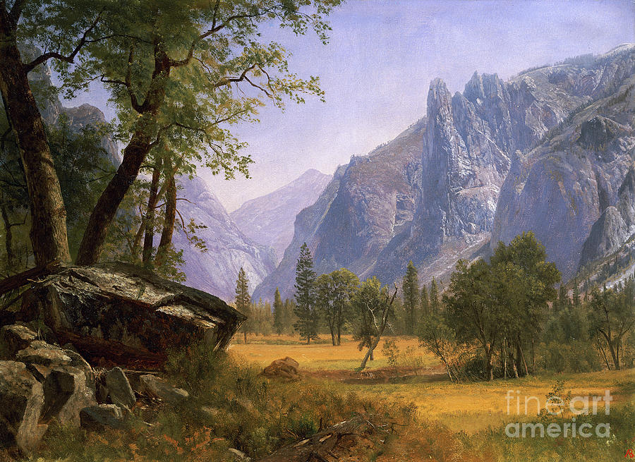 Albert Bierstadt  Painting - Yosemite Valley by Bierstadt by Albert Bierstadt