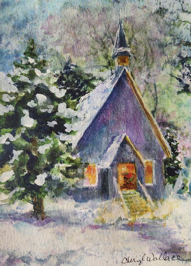Yosemite Valley Chapel Painting by Cheryl Wallace