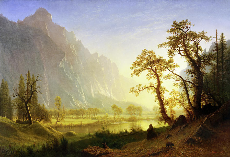 Albert Bierstadt  Painting - Yosemite Valley, Sunrise, 1870 by Albert Bierstadt