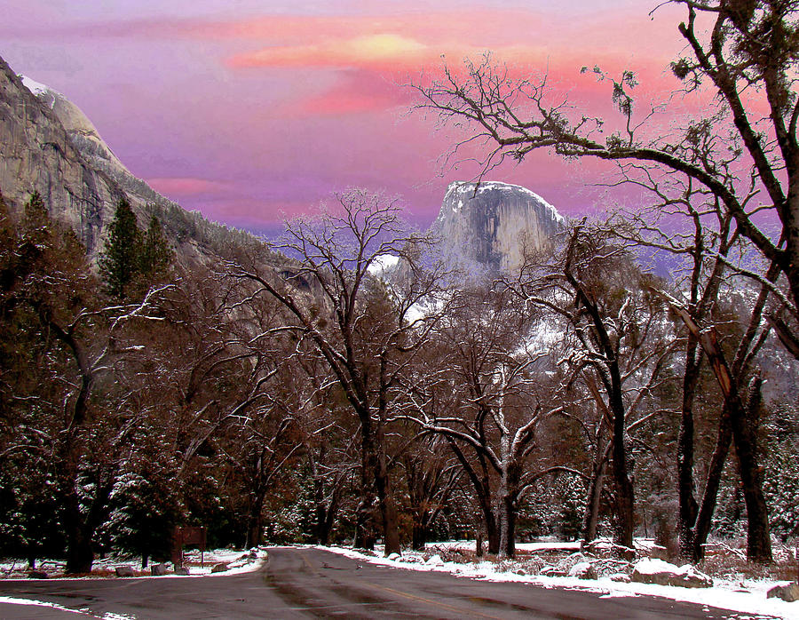 Yosemite Valley Under a Pink Sky Photograph by Walter Fahmy