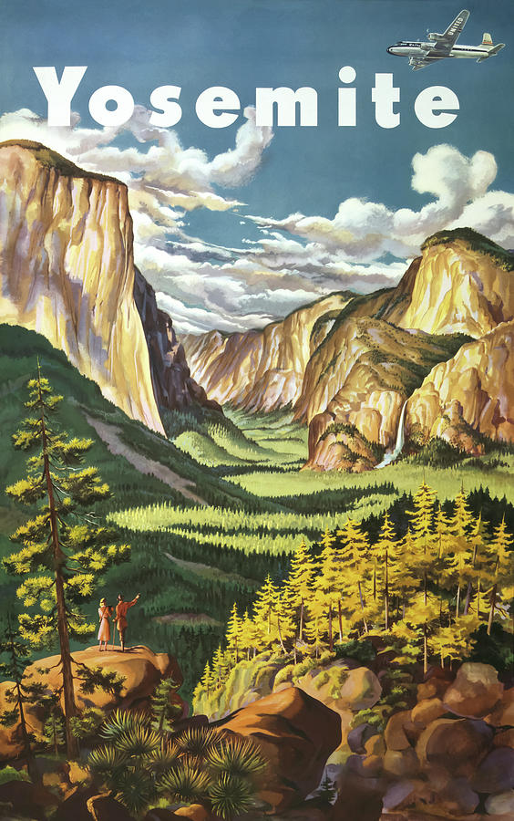 Vintage Drawing - Yosemite by Mango Art