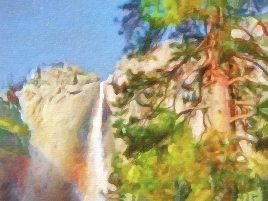 Yosemite Waterfall Painting by Lutz Baar