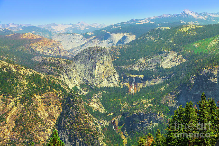 Yosemite waterfalls from Glacier Point lookout Photograph by Benny Marty