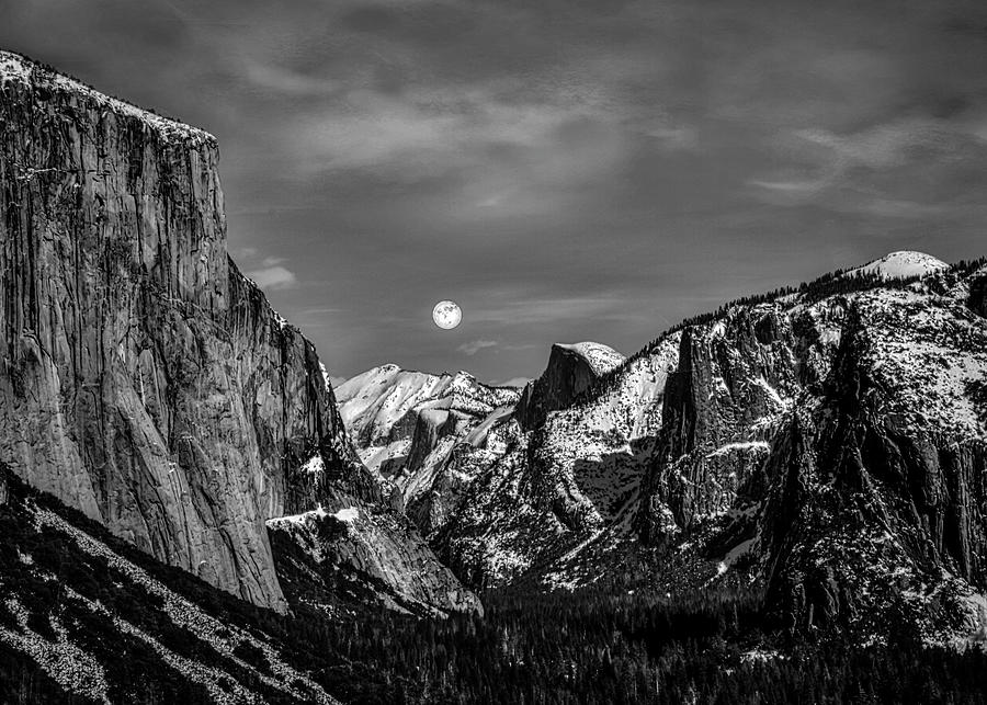 Yosemite Winter Moon Photograph by Romeo Victor