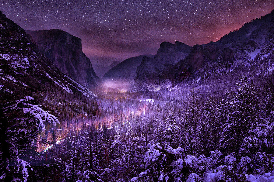 Yosemite Winter Night Photograph by Surjanto Suradji - Pixels