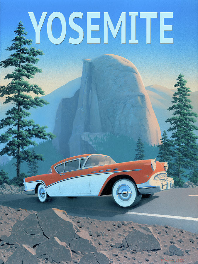 Yosemite National Park Digital Art - Yosemite with Text by Richard Courtney
