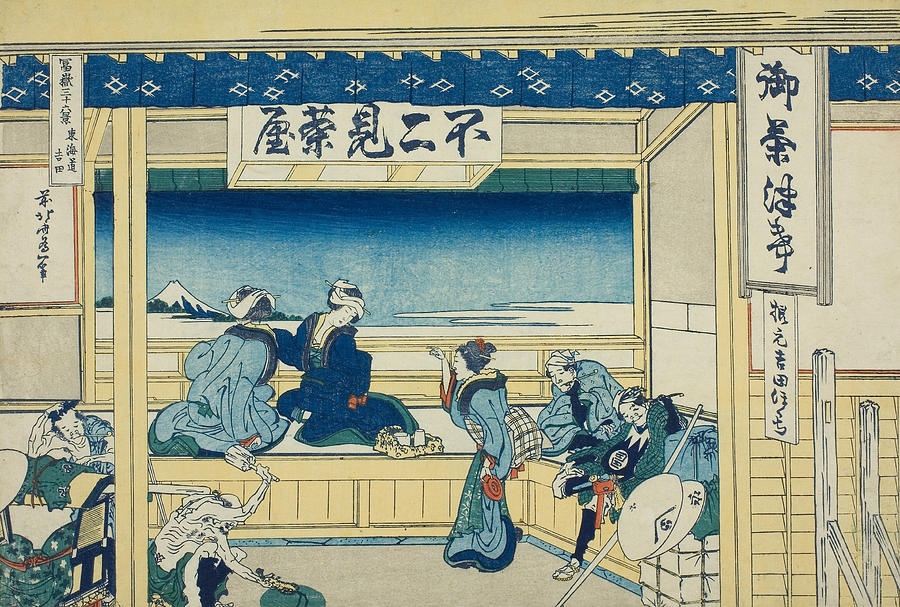 Yoshida on the Tokaido, from the series Thirty-Six Views of Mount Fuji Relief by Katsushika Hokusai