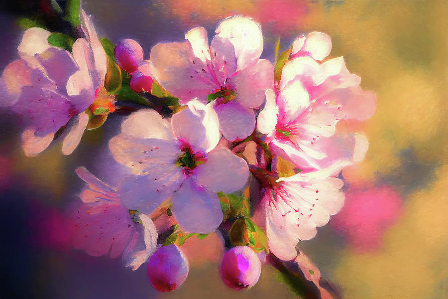 Yoshino Cherry Blossoms Digital Art by Mark E Tisdale
