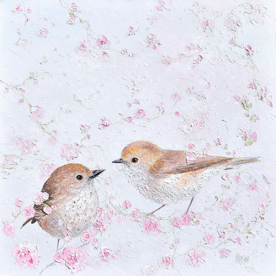You and Me - Brown Thornbill birds Painting by Jan Matson