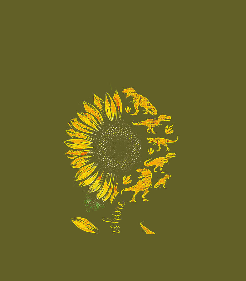 You Are My Sunshine Dinosaur Rex Sunflower Digital Art By Dakshl Marlo Fine Art America 