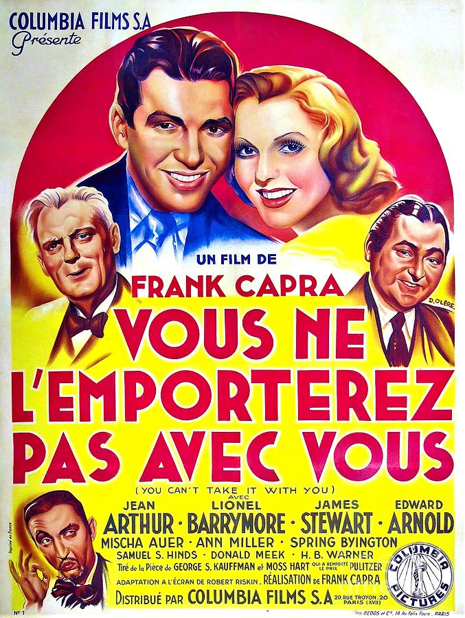 You Cant Take It With You, 1938, movie poster Digital Art by Movie World Posters