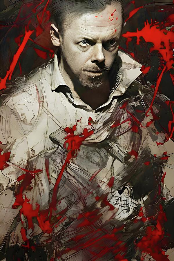 You Got Red on You - Simon Pegg Digital Art by Fred Larucci