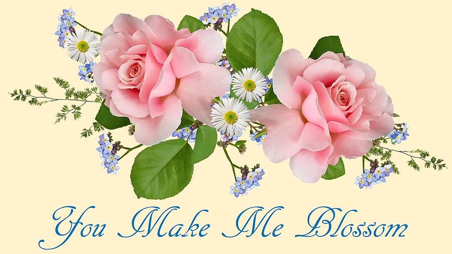 You Make Me Blossom Mixed Media by Nancy Ayanna Wyatt