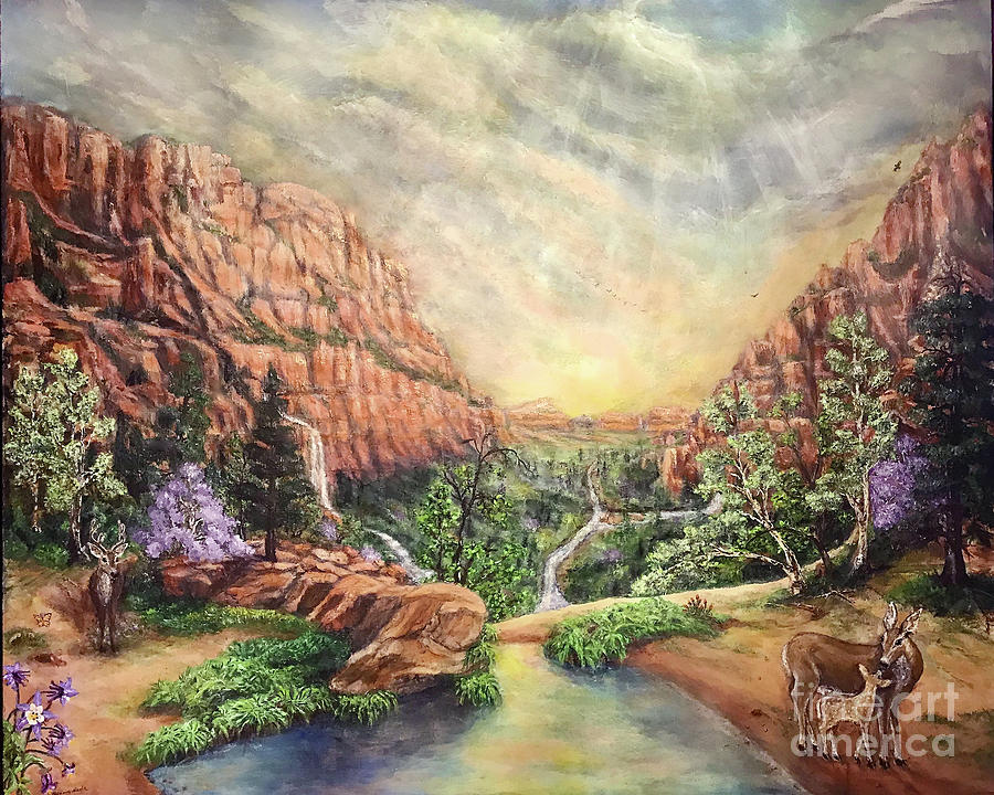 You Restore my Soul. Zion after the Storm Painting by Bonnie Marie
