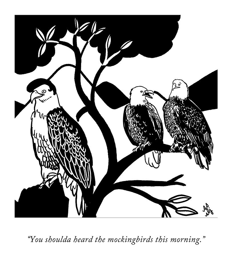 You Shoulda Heard the Mockingbirds Drawing by Sophie Lucido Johnson and Sammi Skolmoski