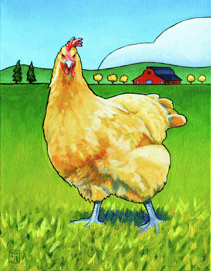 Chicken Painting - You Were Saying by Stacey Neumiller