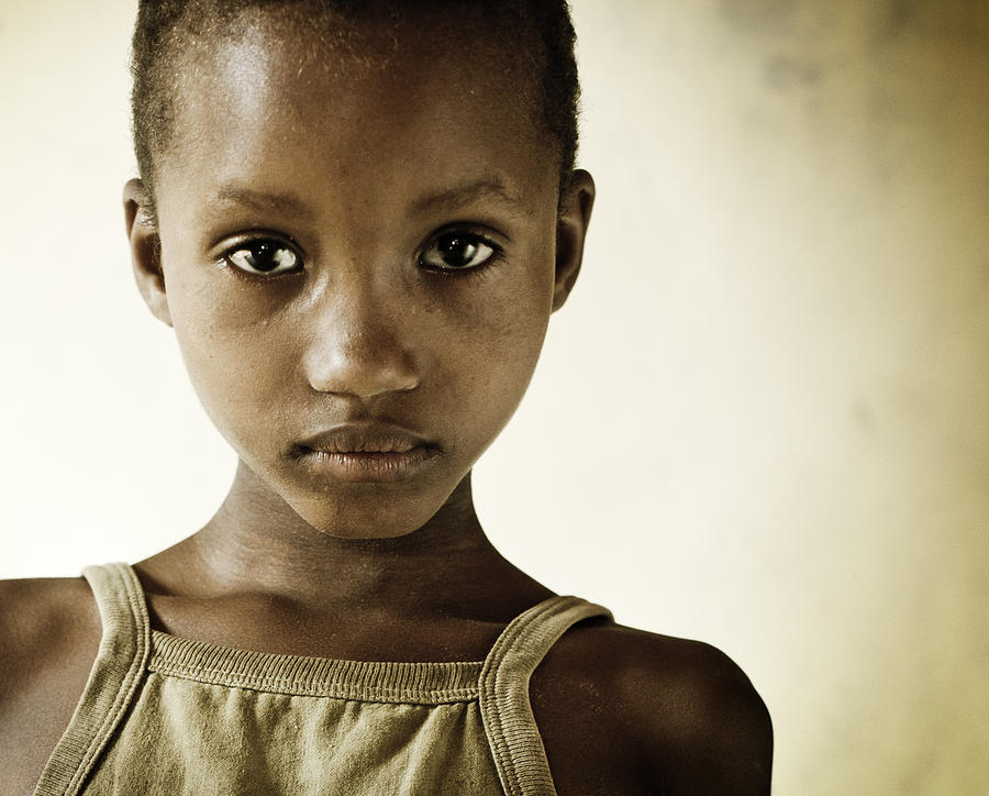 Young African Girl in an Orphanage Photograph by Ranplett