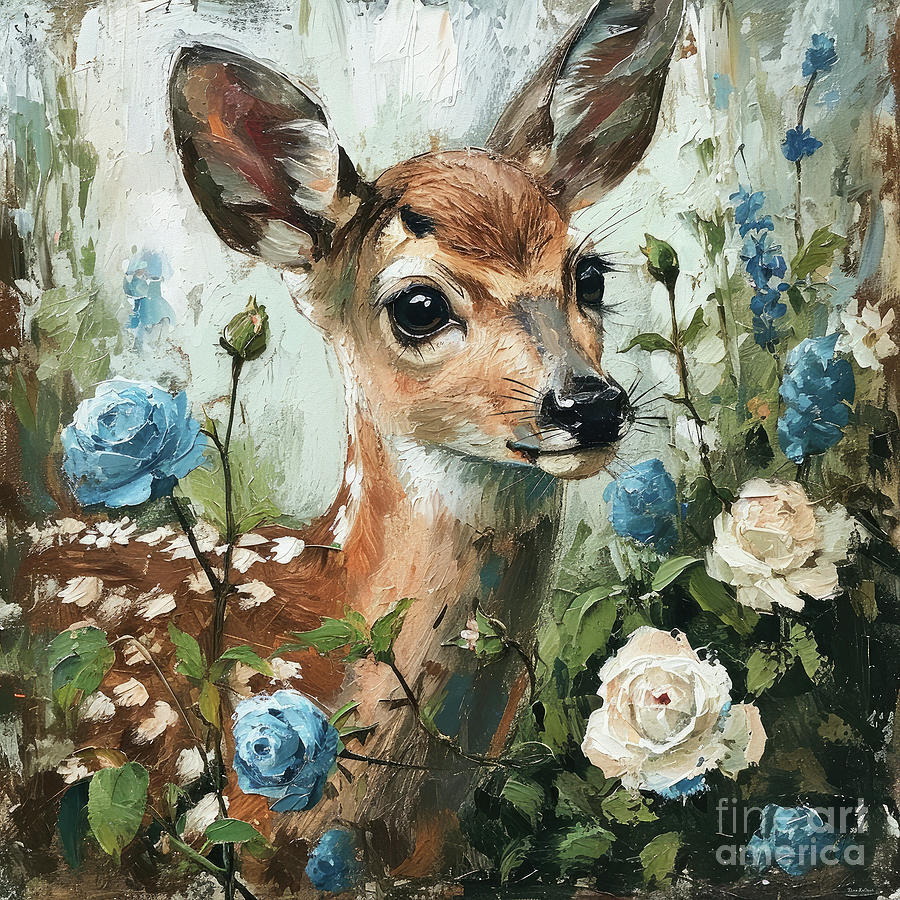 Young And Sweet Fawn Painting by Tina LeCour