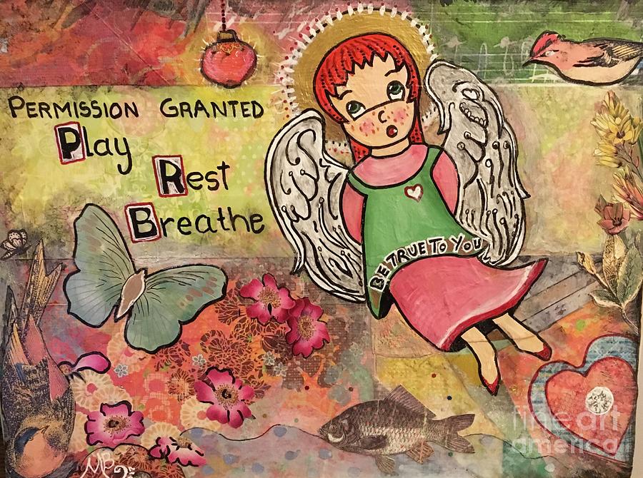 Young Angel Mixed Media by Melin Baker